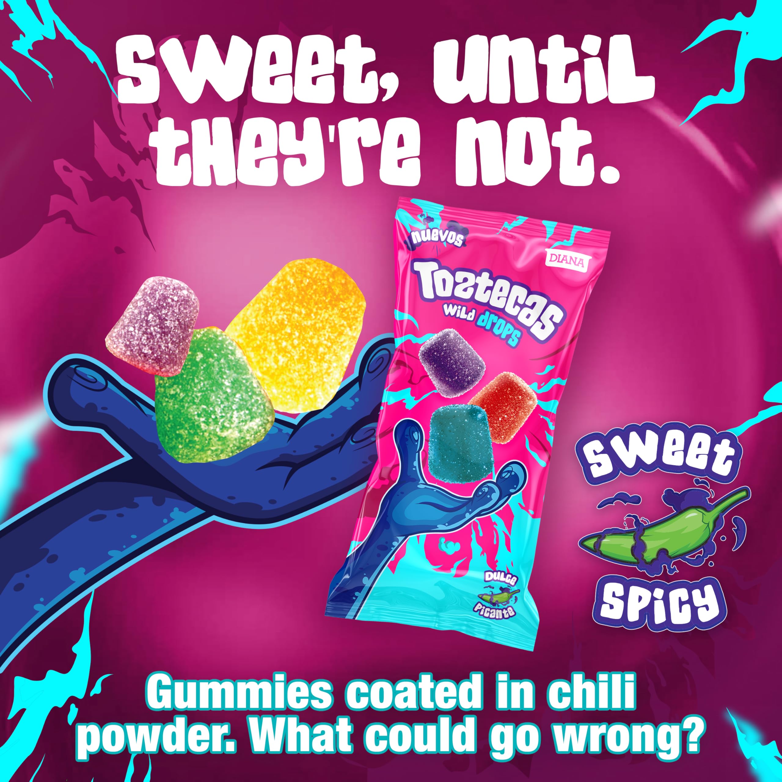 Amazon.com : Toztecas Wild Drops, Chewy Gummies, Spicy Fruit